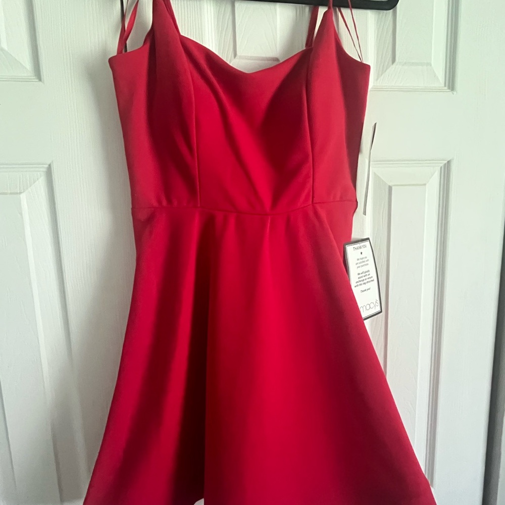 Trixxi Red Spaghetti Strap Sweetheart Mini Dress